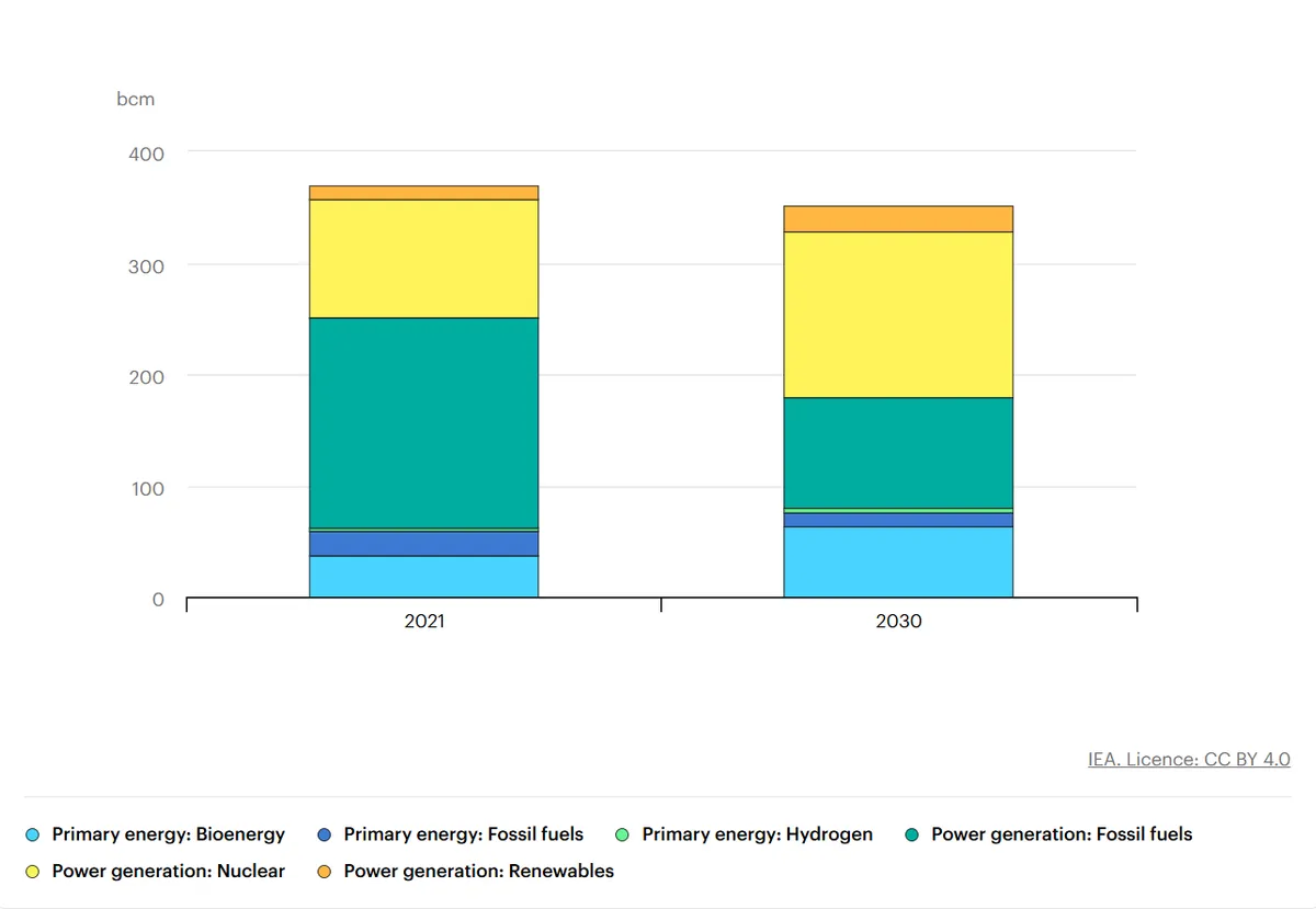 Global water withdrawal in the energy sector by fuel and power generation type in the Net Zero Scenario, 2021 and 2030.