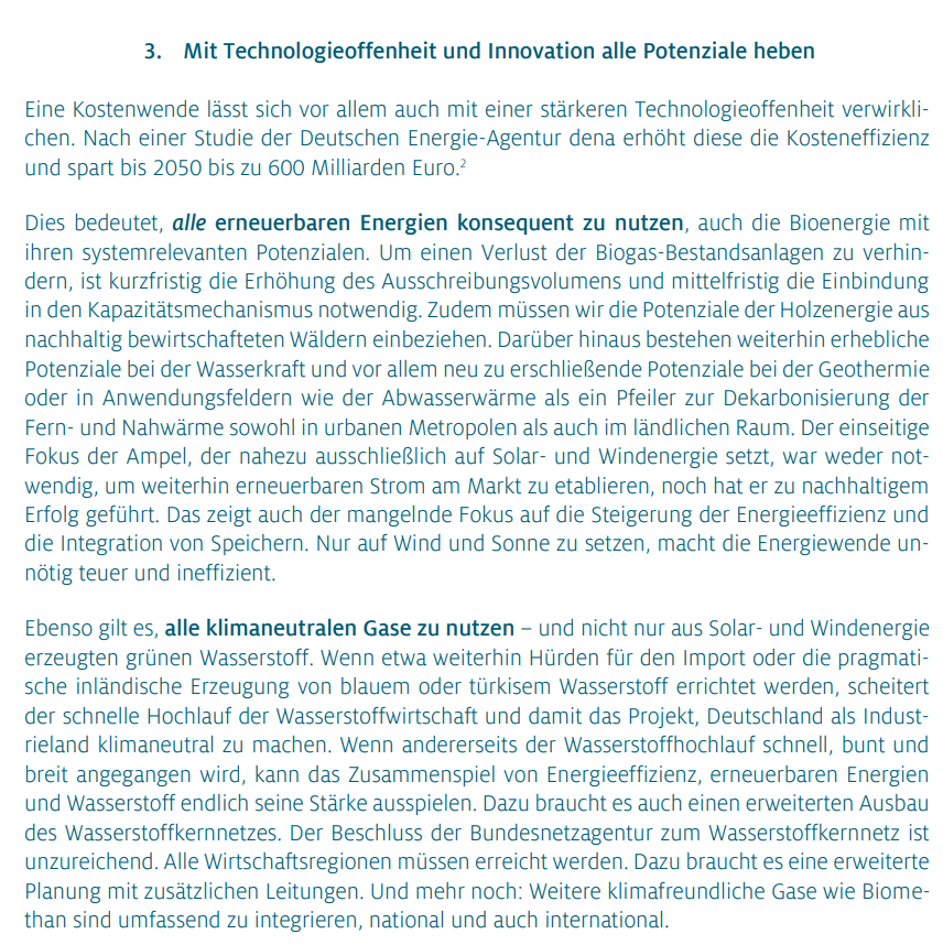 ⊳ Mit Technologieoffenheit und Innovation alle Potenziale heben