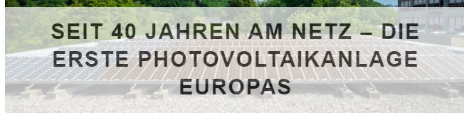 Ein Bild eines Artikels einer alten PV-Anlage von 1982, die seit über 40 Jahren läuft