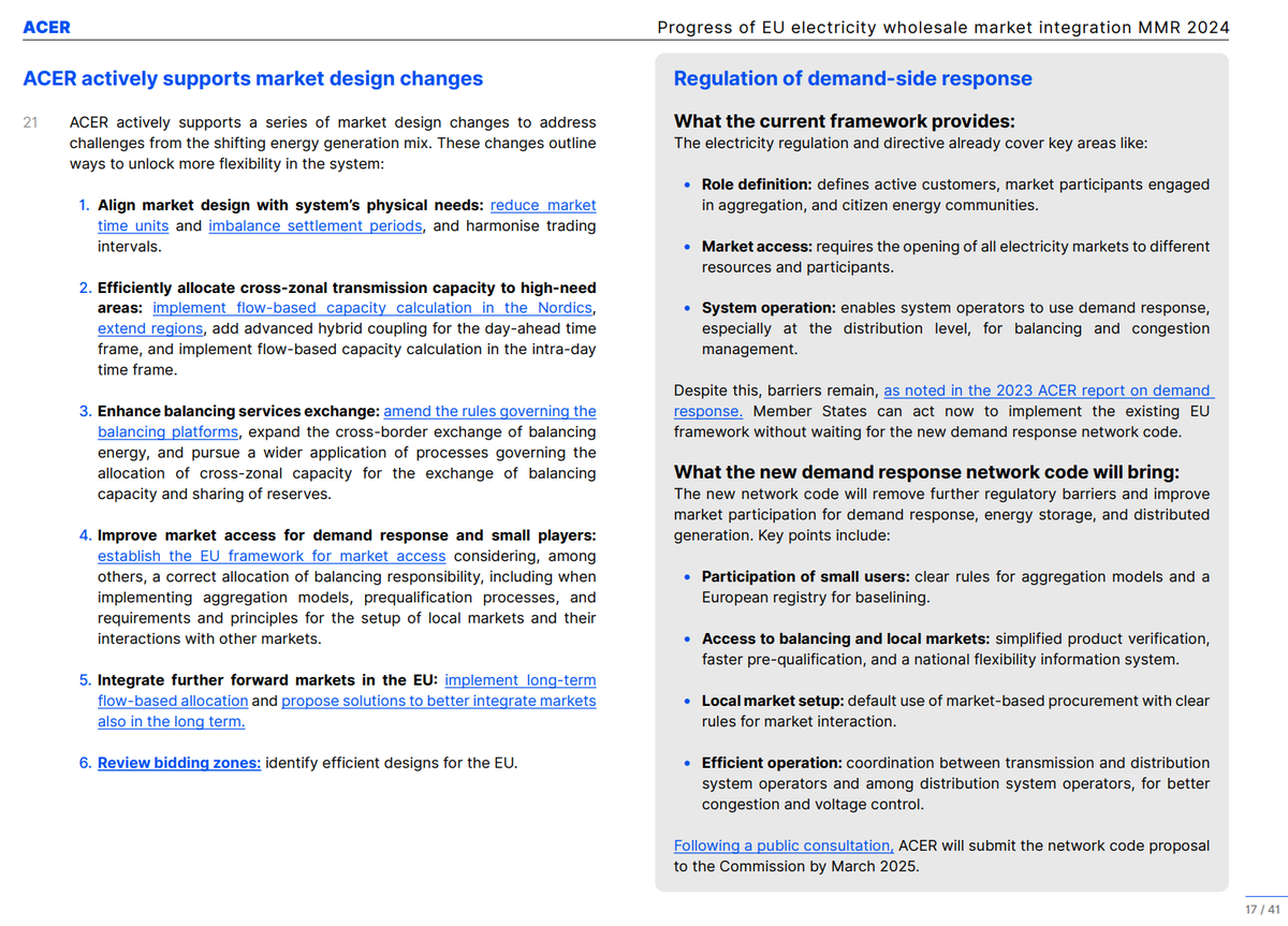 ACER actively supports market design changes