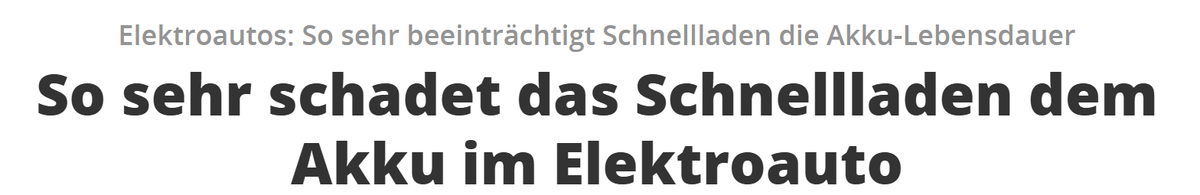 So sehr schadet das Schnellladen dem Akku im Elektroauto (Hinweis: Bei Bild/Welt und generell populistischen Magazinen verlinke ich bewusst nicht auf die Originalquelle, sondern zu Liedern, die entweder witzig oder gute Musik sind.)