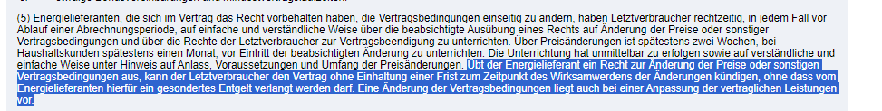 § 41 Energielieferverträge mit Letztverbrauchern