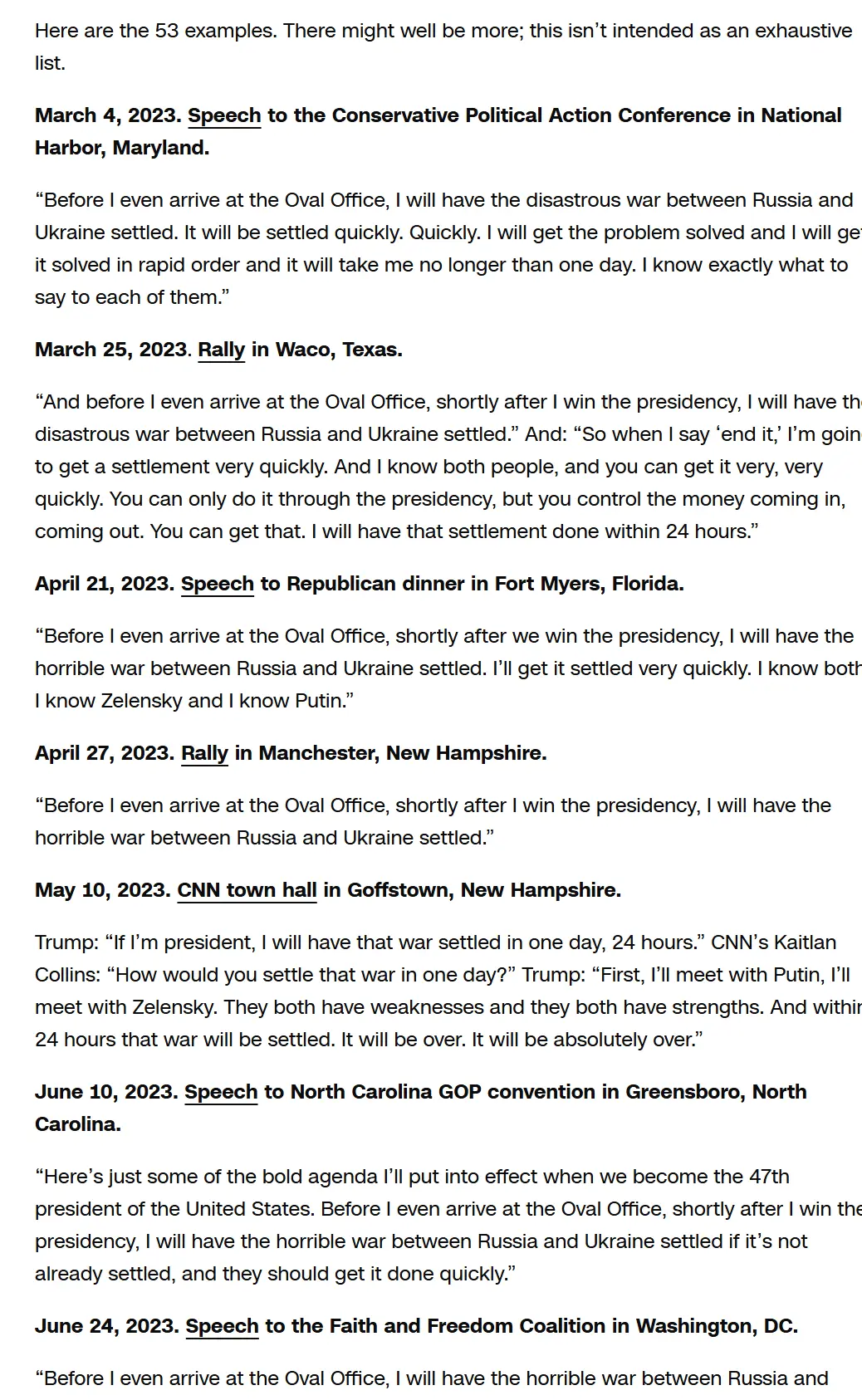 Here are 53 times Trump said he’d end Ukraine war within 24 hours or before taking office.