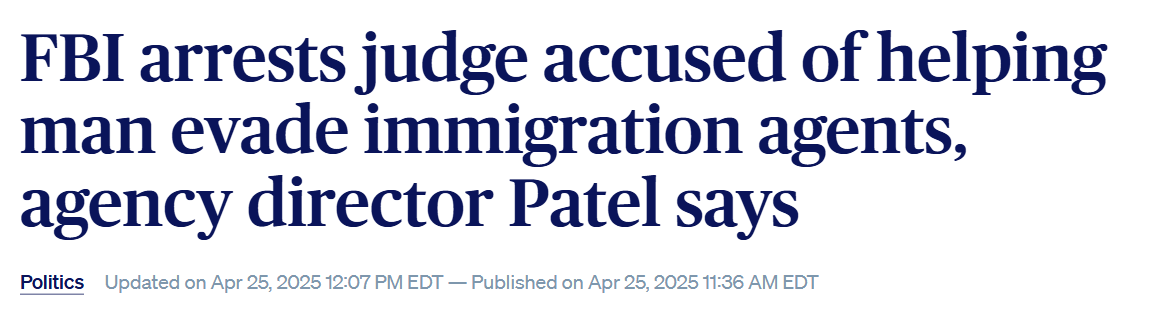 FBI verhaftet Richter, der beschuldigt wird, einem Mann bei der Flucht vor Einwanderungsbeamten geholfen zu haben.