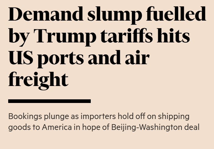 Nachfragerückgang aufgrund der Trump-Zölle trifft US-Häfen und Luftfracht.