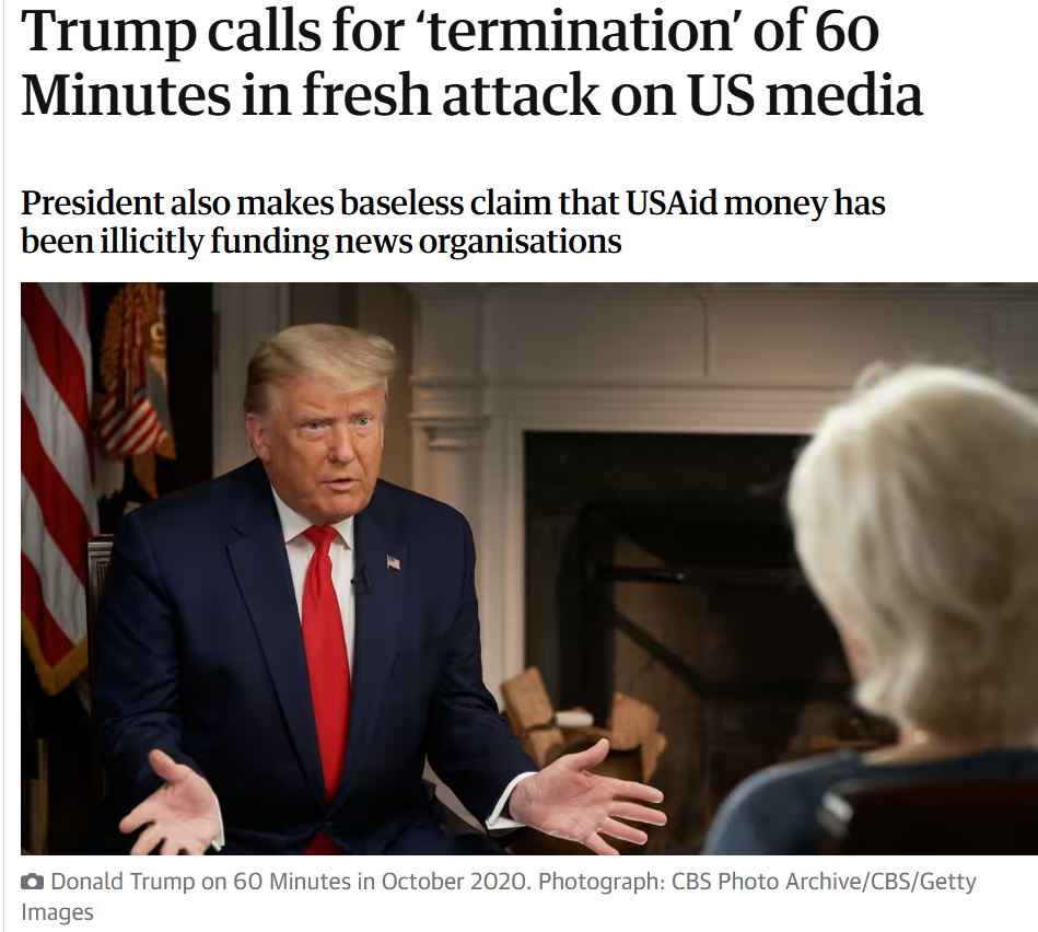 Trump hasst 60 Minutes als Format, weil sie seine Lügen widerlegen.