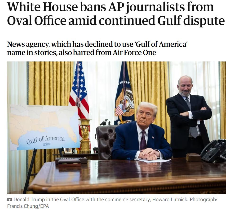 White House bans AP journalists from Oval Office amid continued Gulf dispute