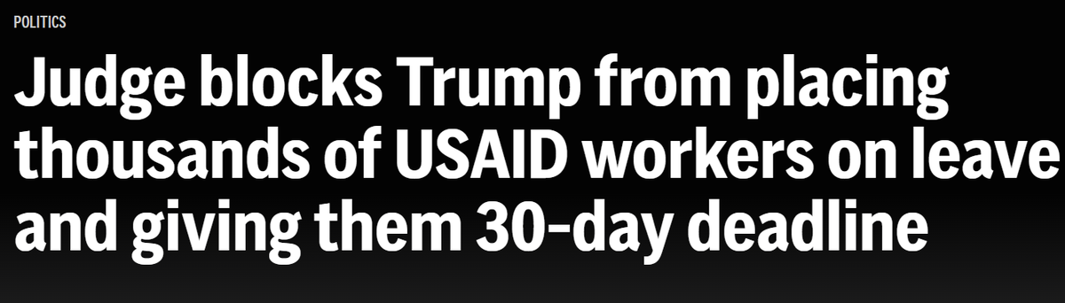 Judge blocks Trump from placing thousands of USAID workers on leave and giving them 30-day deadline