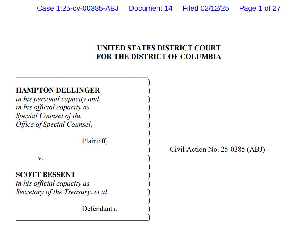 Case 1:25-cv-00385-ABJ Document 14 Filed 02/12/25 Page 1 of 27