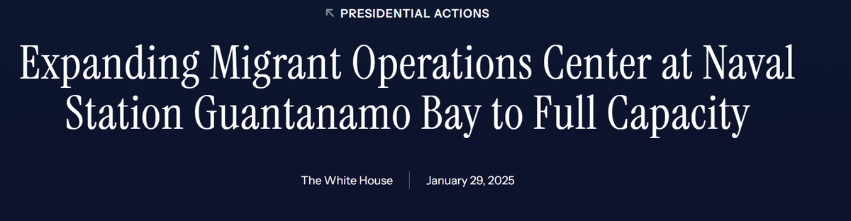 Expanding Migrant Operations Center at Naval Station Guantanamo Bay to Full Capacity.