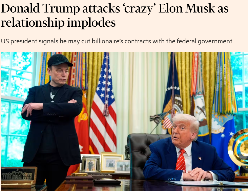 Donald Trump greift den „verrückten“ Elon Musk an, während ihre Beziehung zerbricht