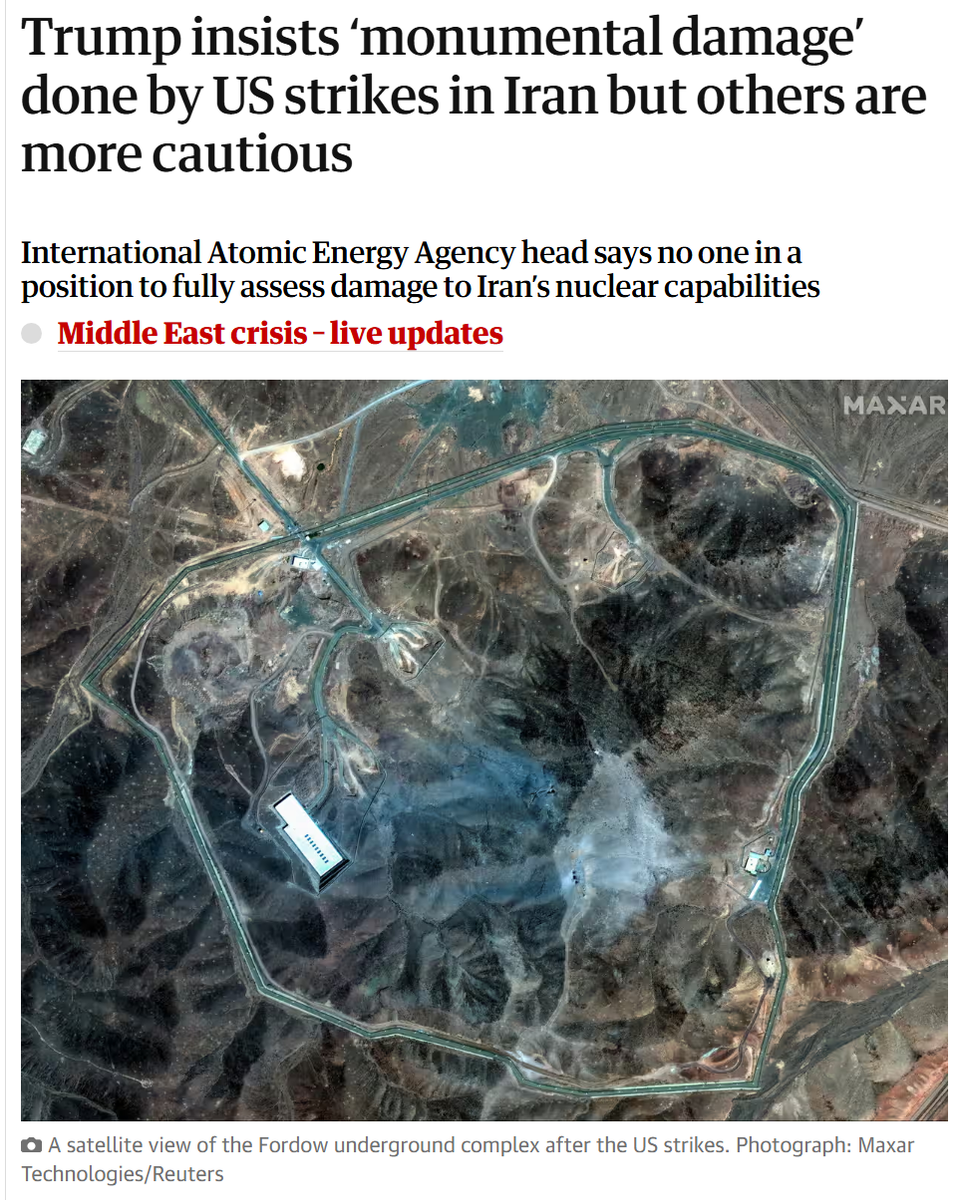 Trump beharrt auf „enormem Schaden“ durch US-Angriffe im Iran, andere äußern sich zurückhaltender.