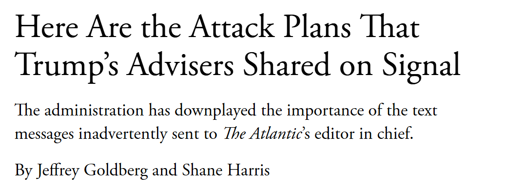 Hier sind die Angriffspläne, die Trumps Berater über Signal ausgetauscht haben