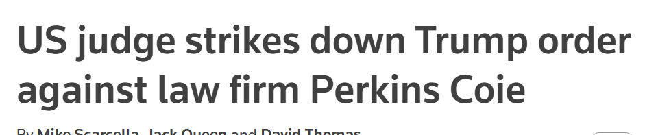 US-Richterin hebt Trump-Dekret gegen Anwaltskanzlei Perkins Coie auf