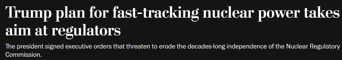 Trumps Plan zur Beschleunigung der Kernenergie zielt auf die Regulierungsbehörden ab.