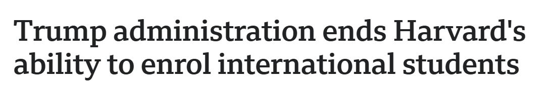 Die Trump-Regierung entzieht Harvard die Möglichkeit, internationale Studierende aufzunehmen.