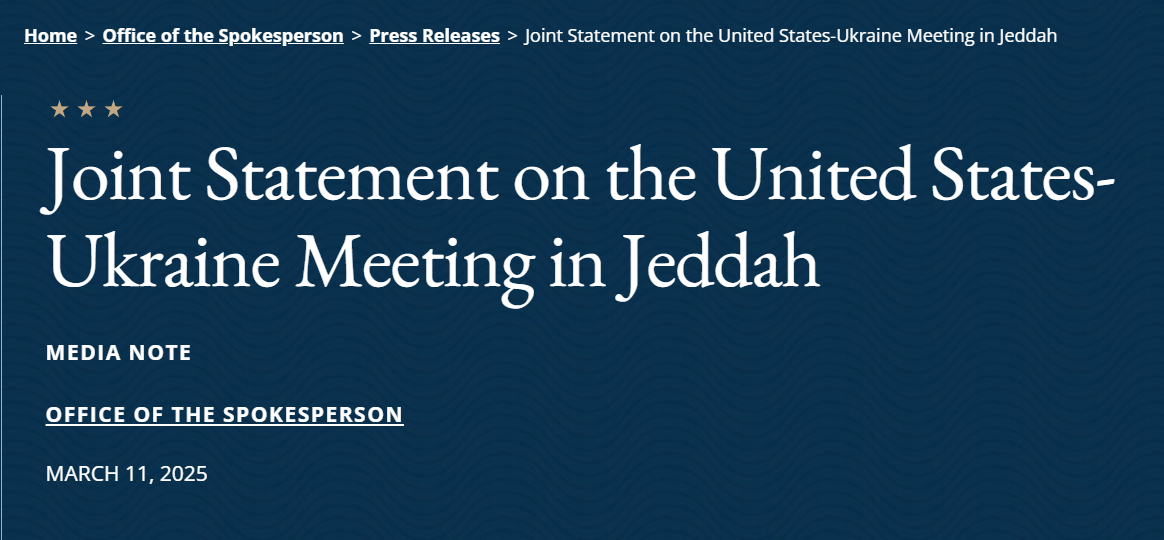 Joint Statement on the United States-Ukraine Meeting in Jeddah