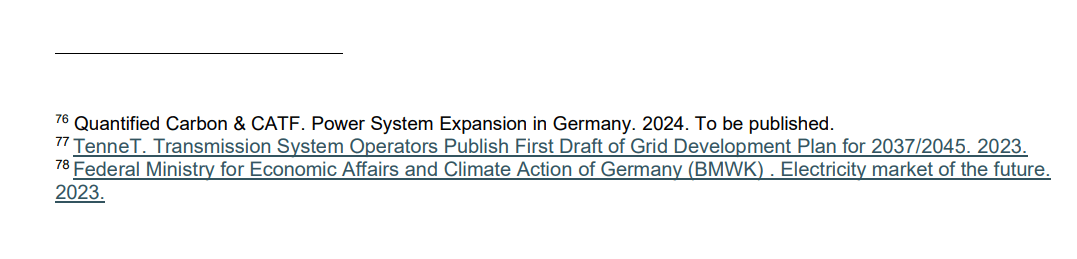 Quantified Carbon & CATF. Power System Expansion in Germany. 2024. To be published